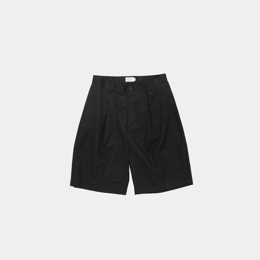 STILL BY HAND - Linen mixed wide short black Pt10261os