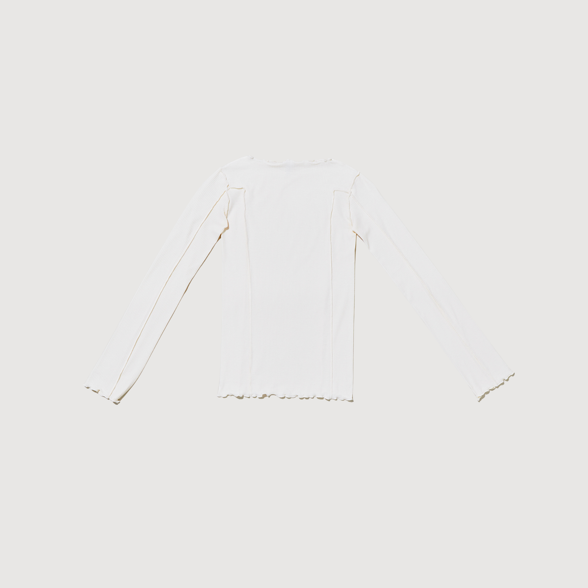 BASERANGE - Omato long sleeve cotton rib Off white