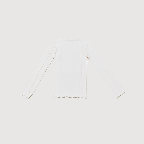 BASERANGE - Omato long sleeve cotton rib Off white