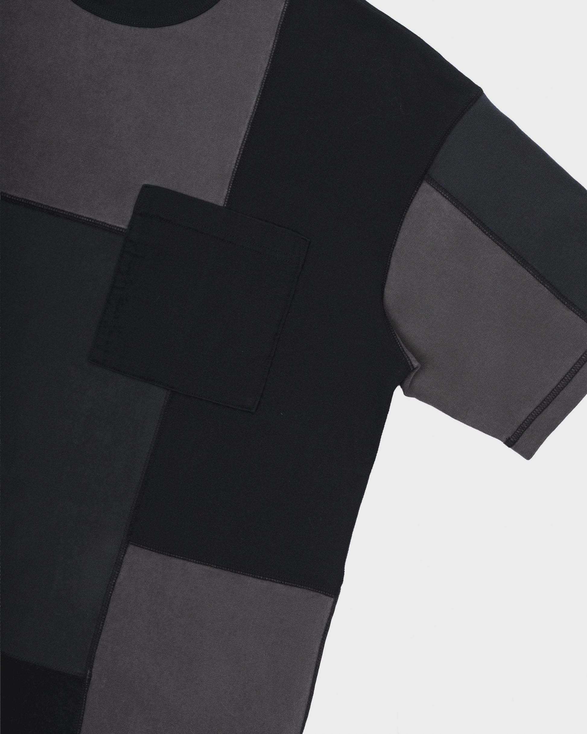 CDG HOMME - Boxy panel T black mix