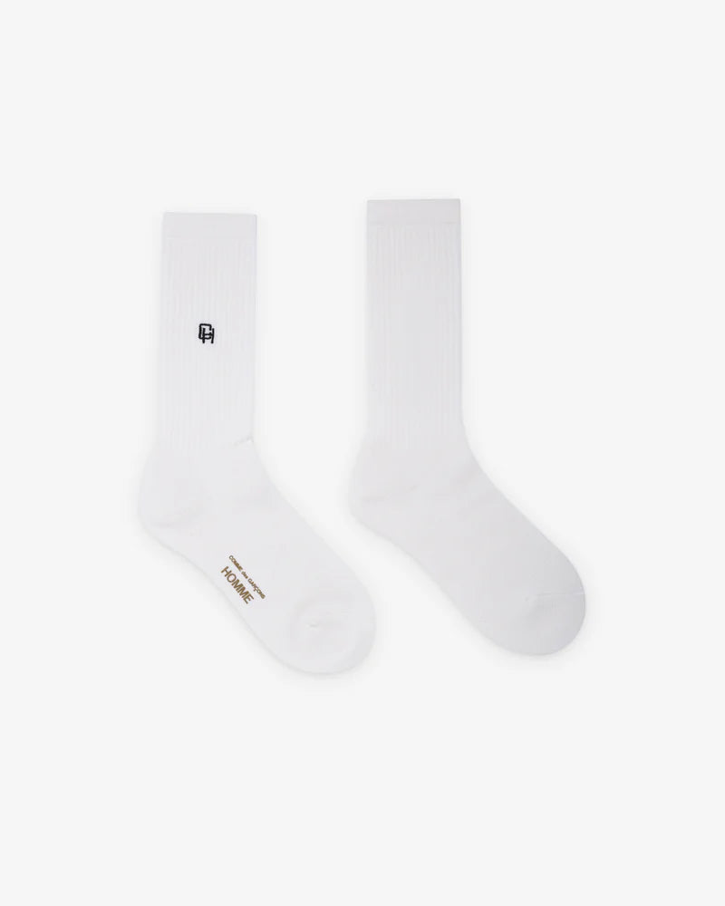 CDG HOMME - Logo socks white