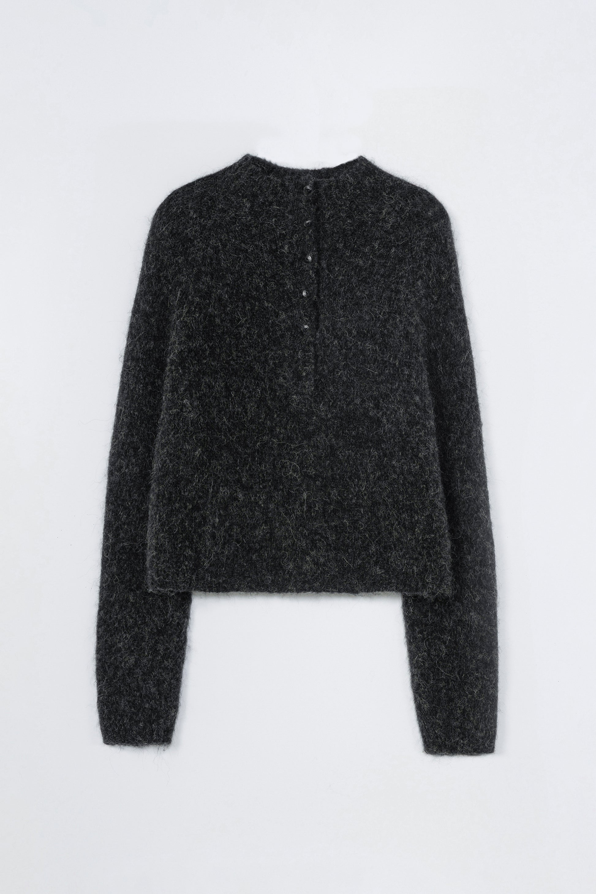 CORDERA - Baby alpaca polo sweater anthracite