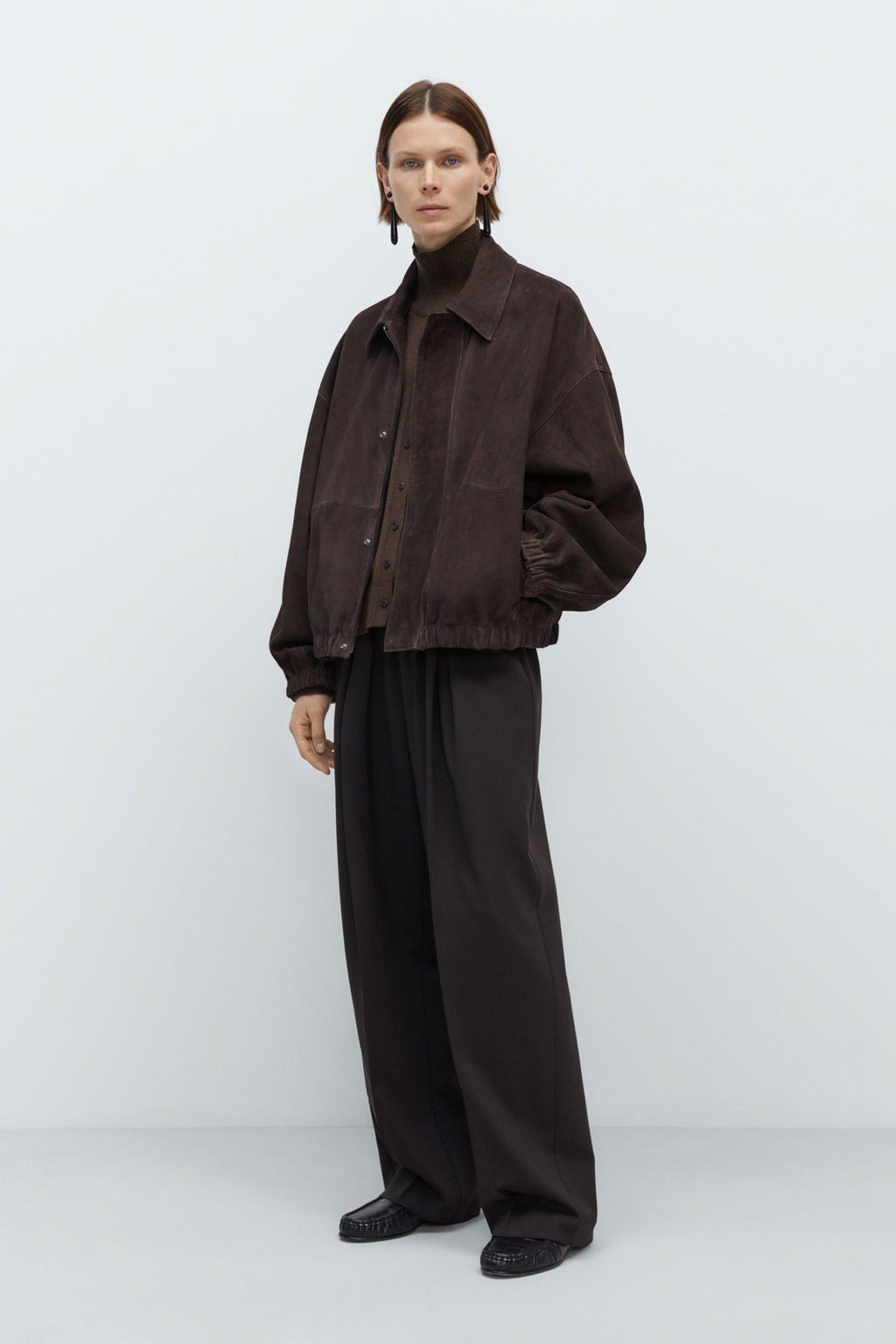CORDERA - Suede bomber jacket brown