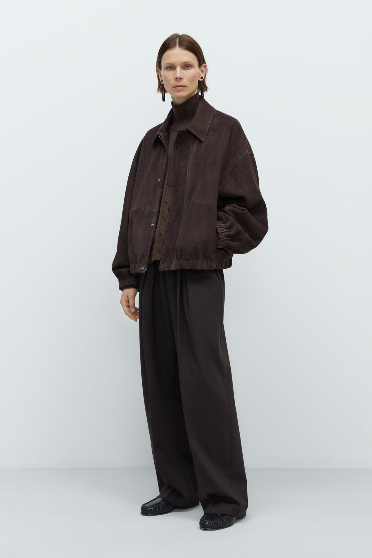 CORDERA - Suede bomber jacket brown