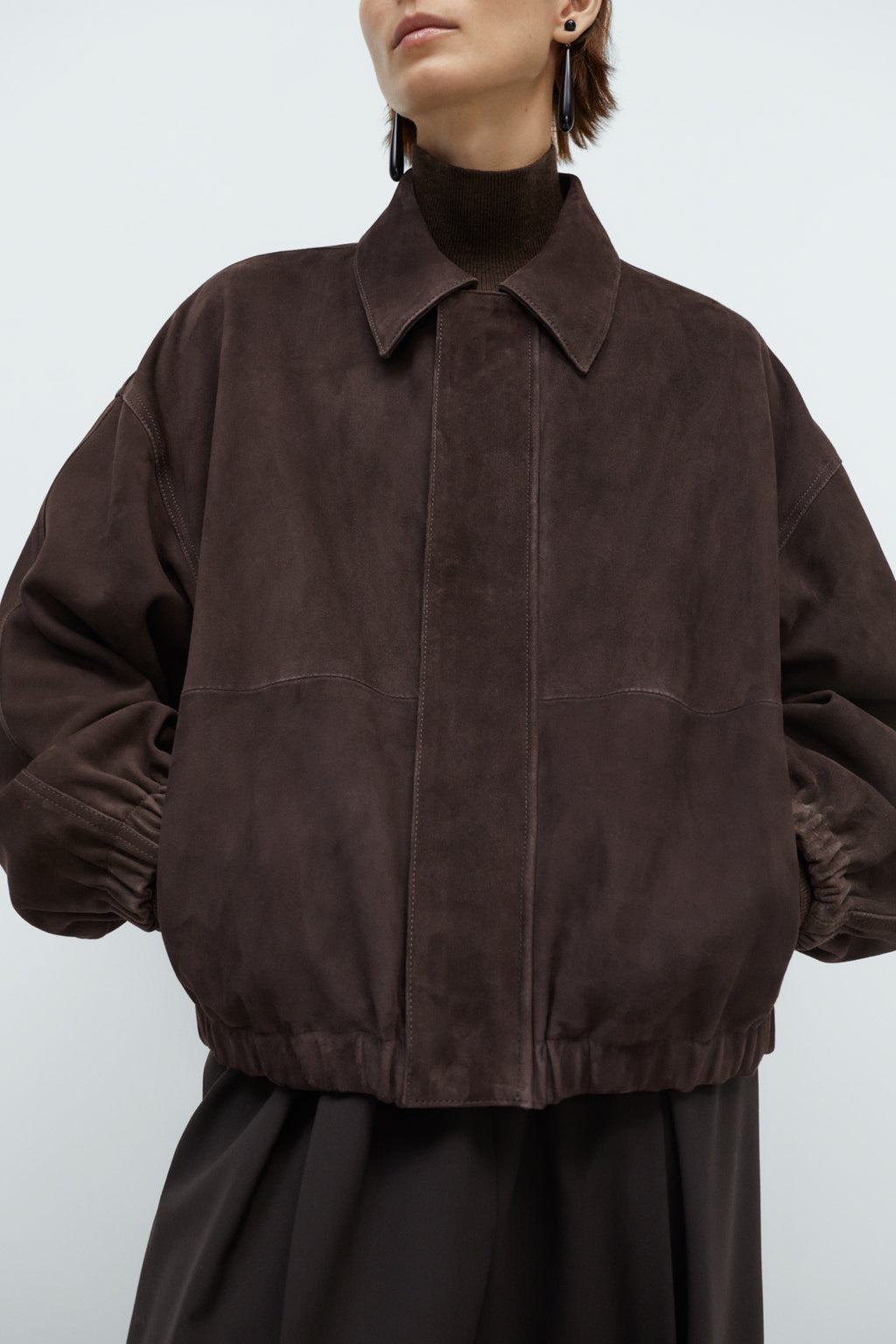 CORDERA - Suede bomber jacket brown