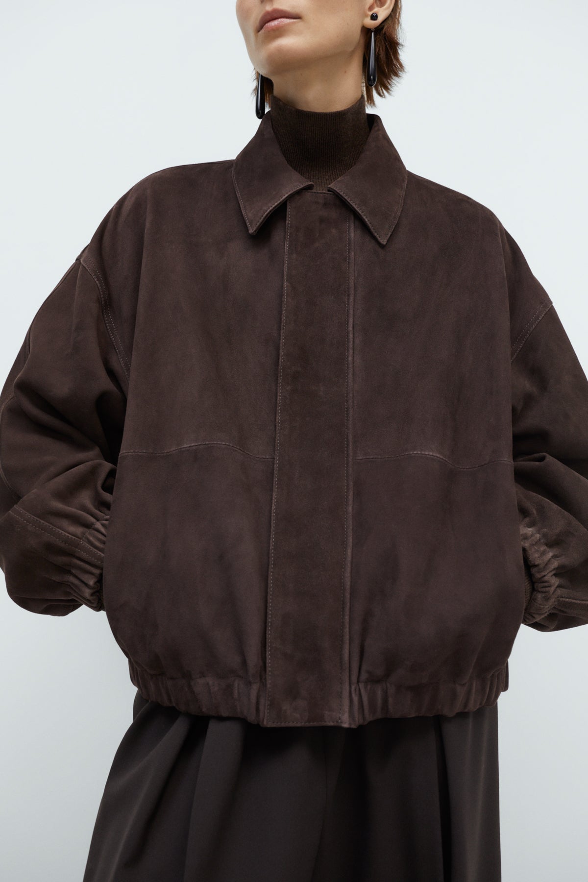 CORDERA - Suede bomber jacket brown