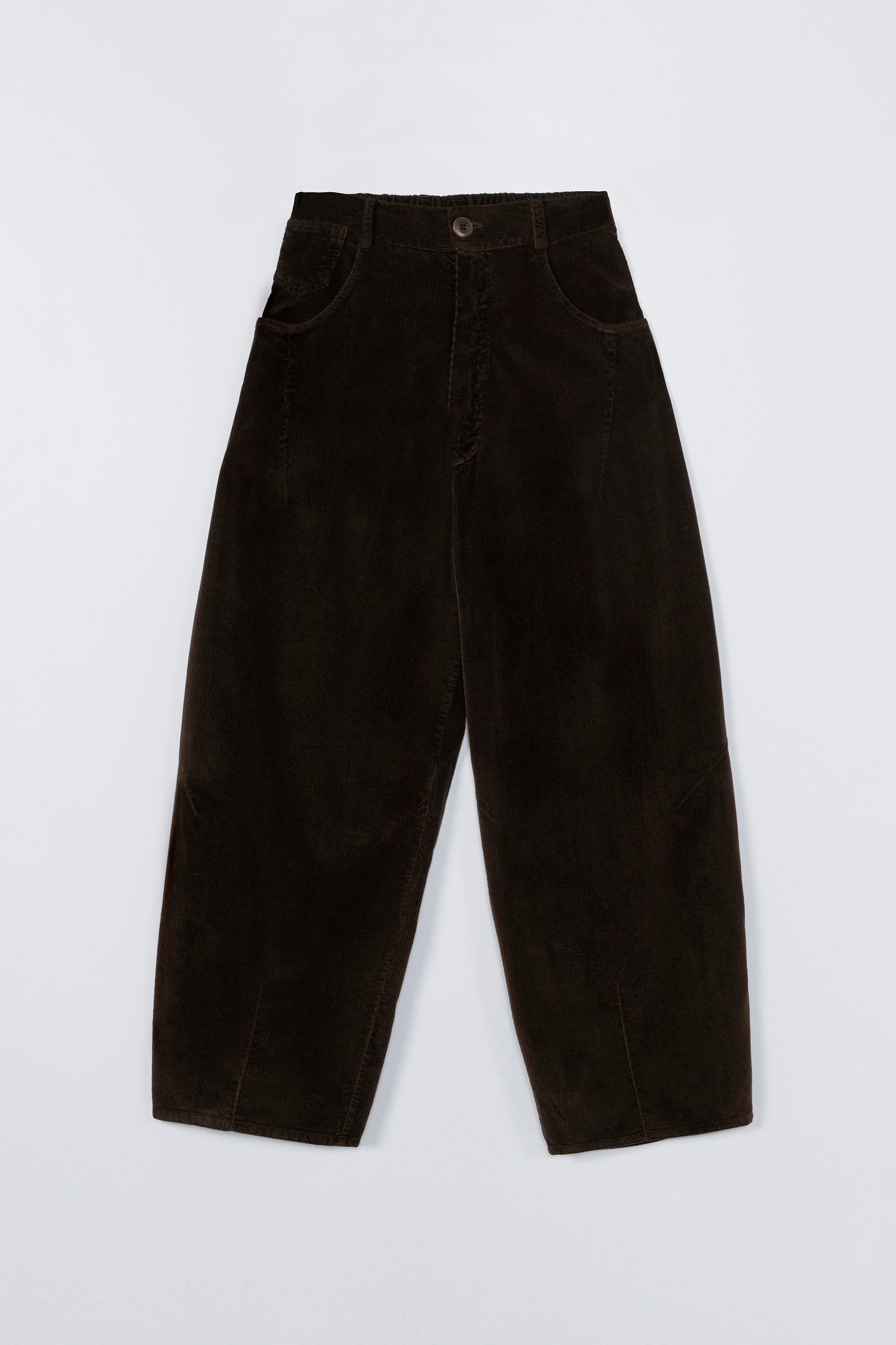 CORDERA - Corduroy baggy pants brown
