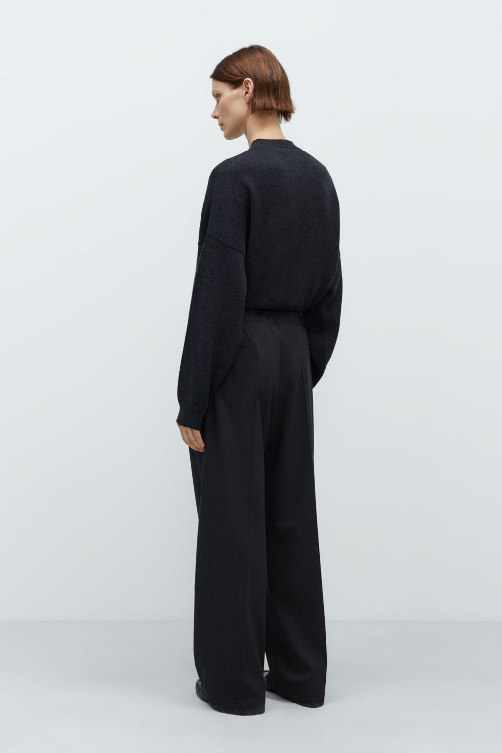CORDERA - Pleated relaxed pants anthracite