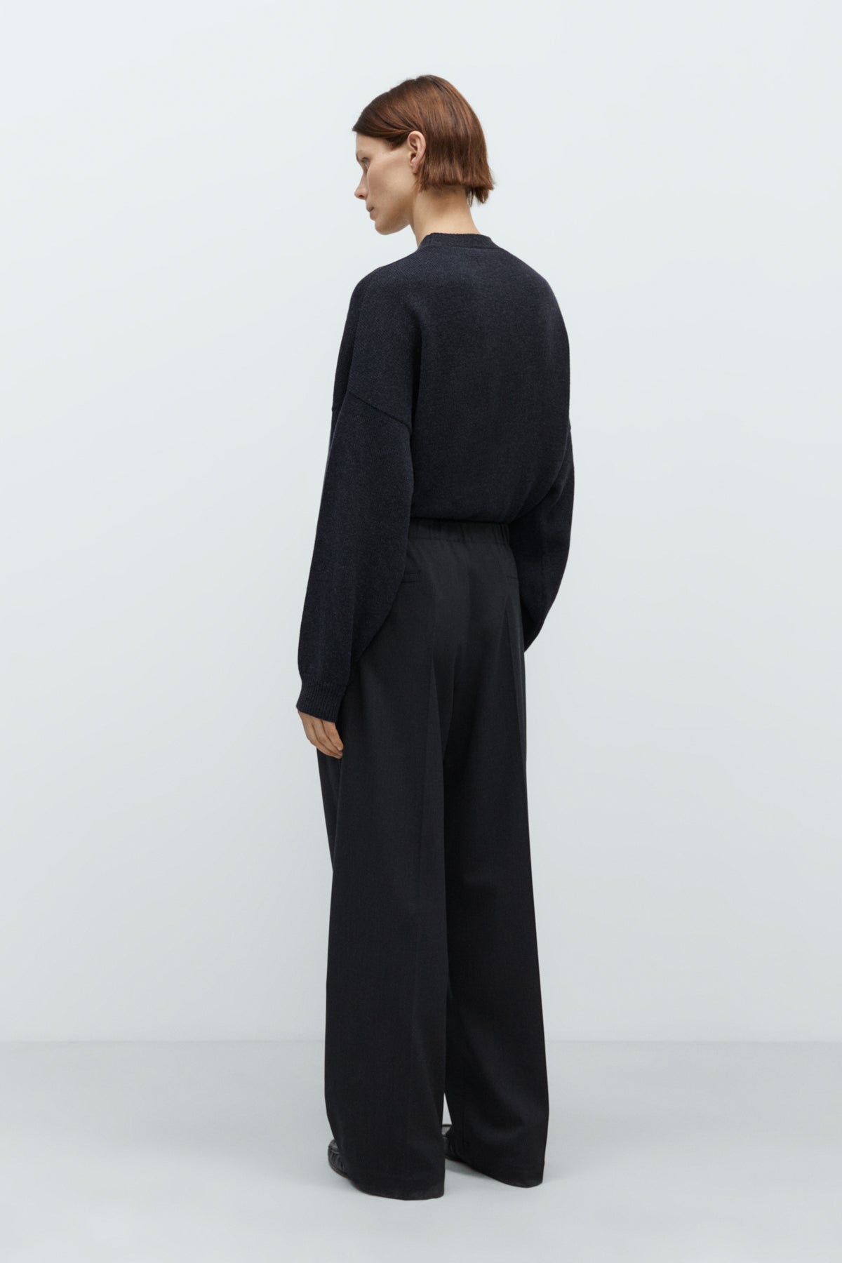 CORDERA - Pleated relaxed pants anthracite
