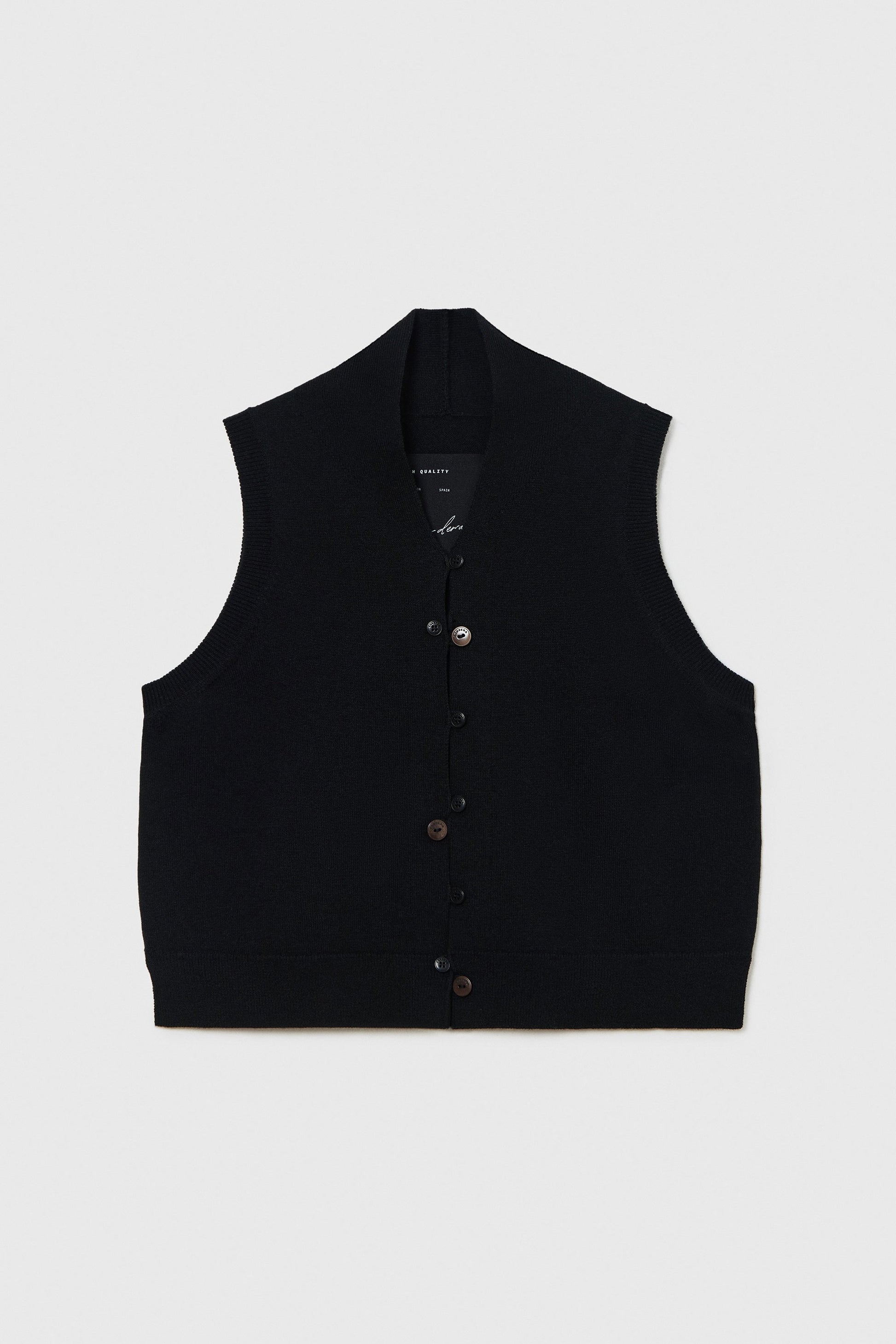 CORDERA - Merino wool waistcoast black - nou