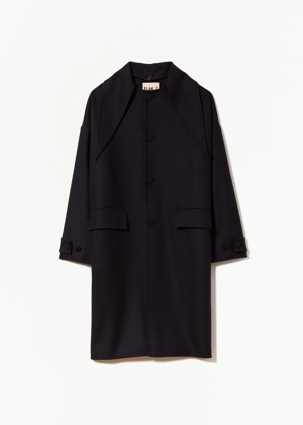 PLAN C - Blue black coat double wool PLAN C