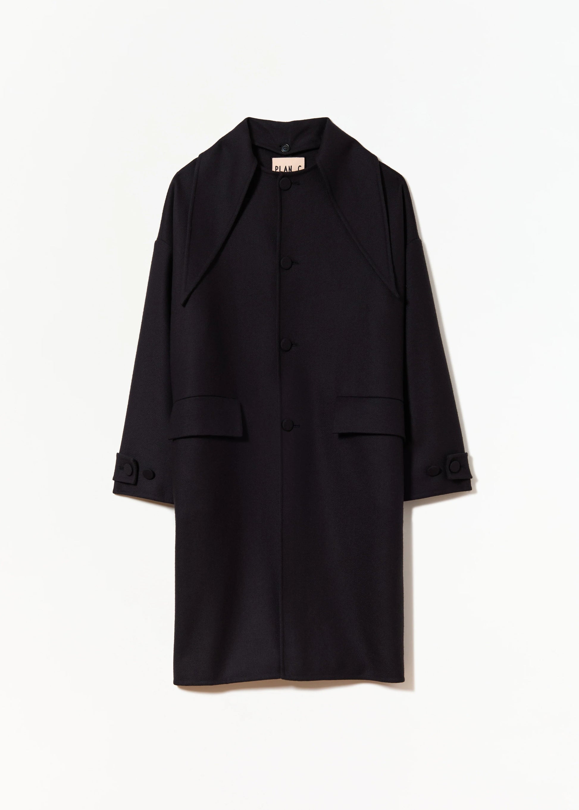 PLAN C - Blue black coat double wool PLAN C