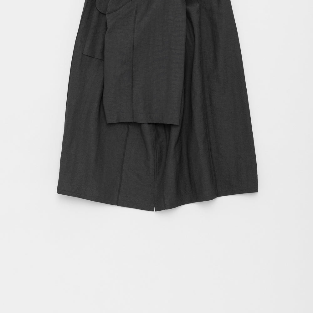 STILL BY HAND - Pin tuck half sleeve shirt charcoal Sho7261os
