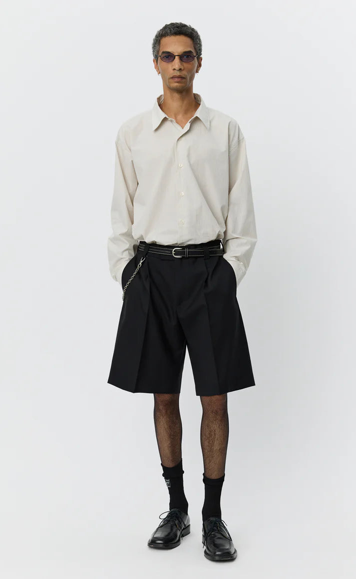 MFPEN - Classic shorts black tropical wool