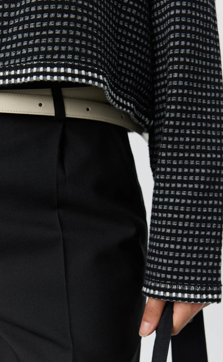 MFPEN - cropped ls polo black experienced check