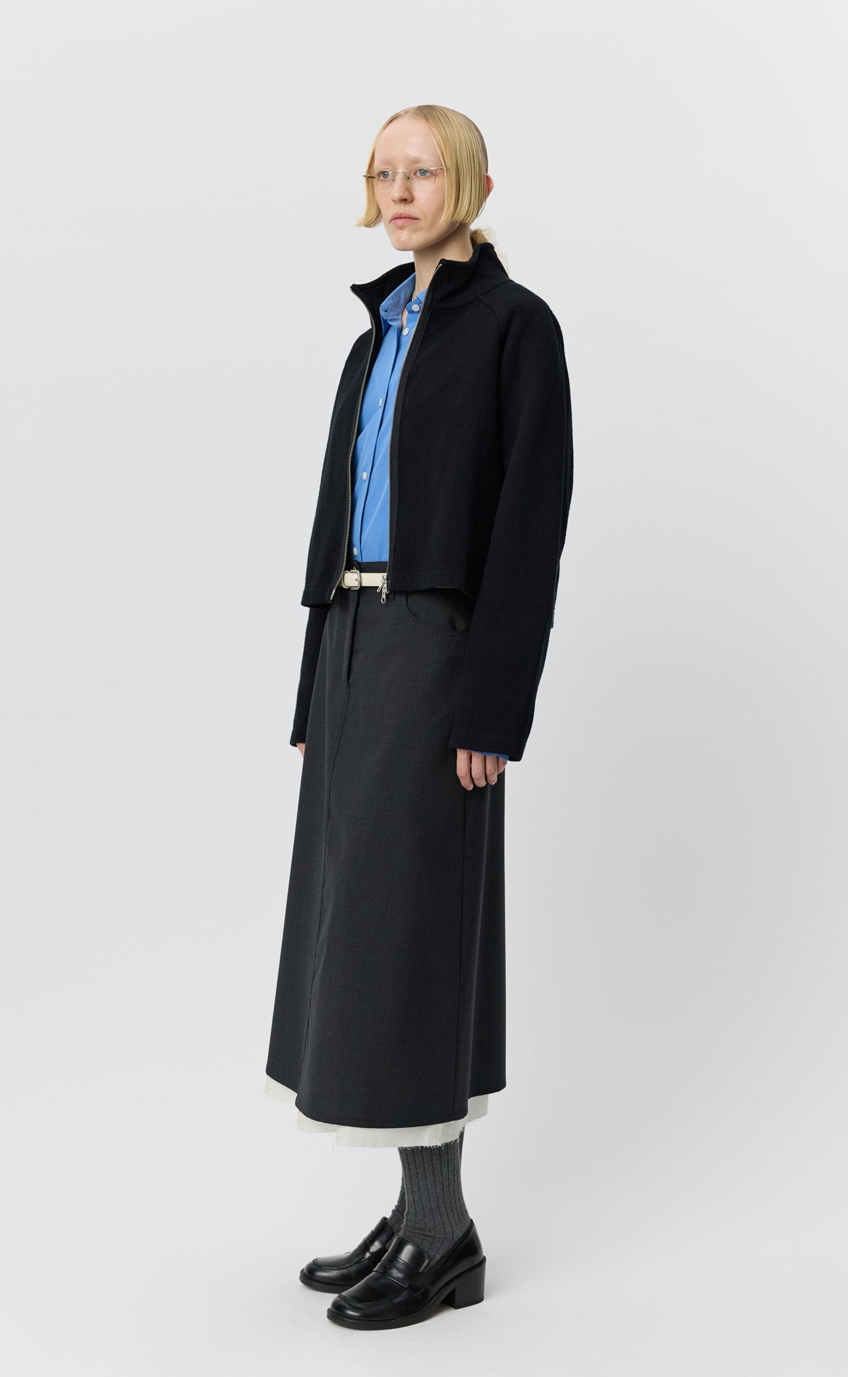 MFPEN - Cropped Leisure zip up Black