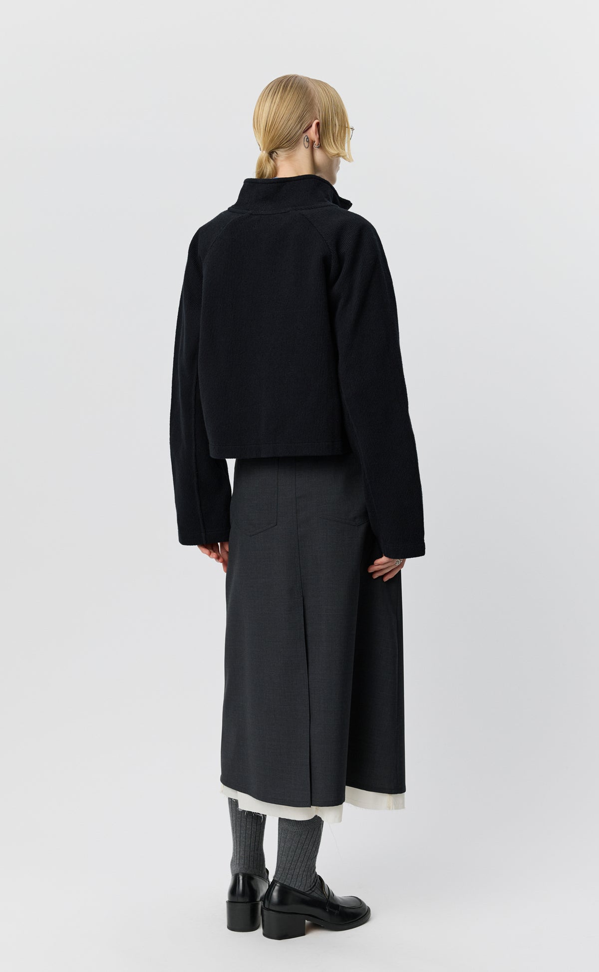 MFPEN - Cropped Leisure zip up Black