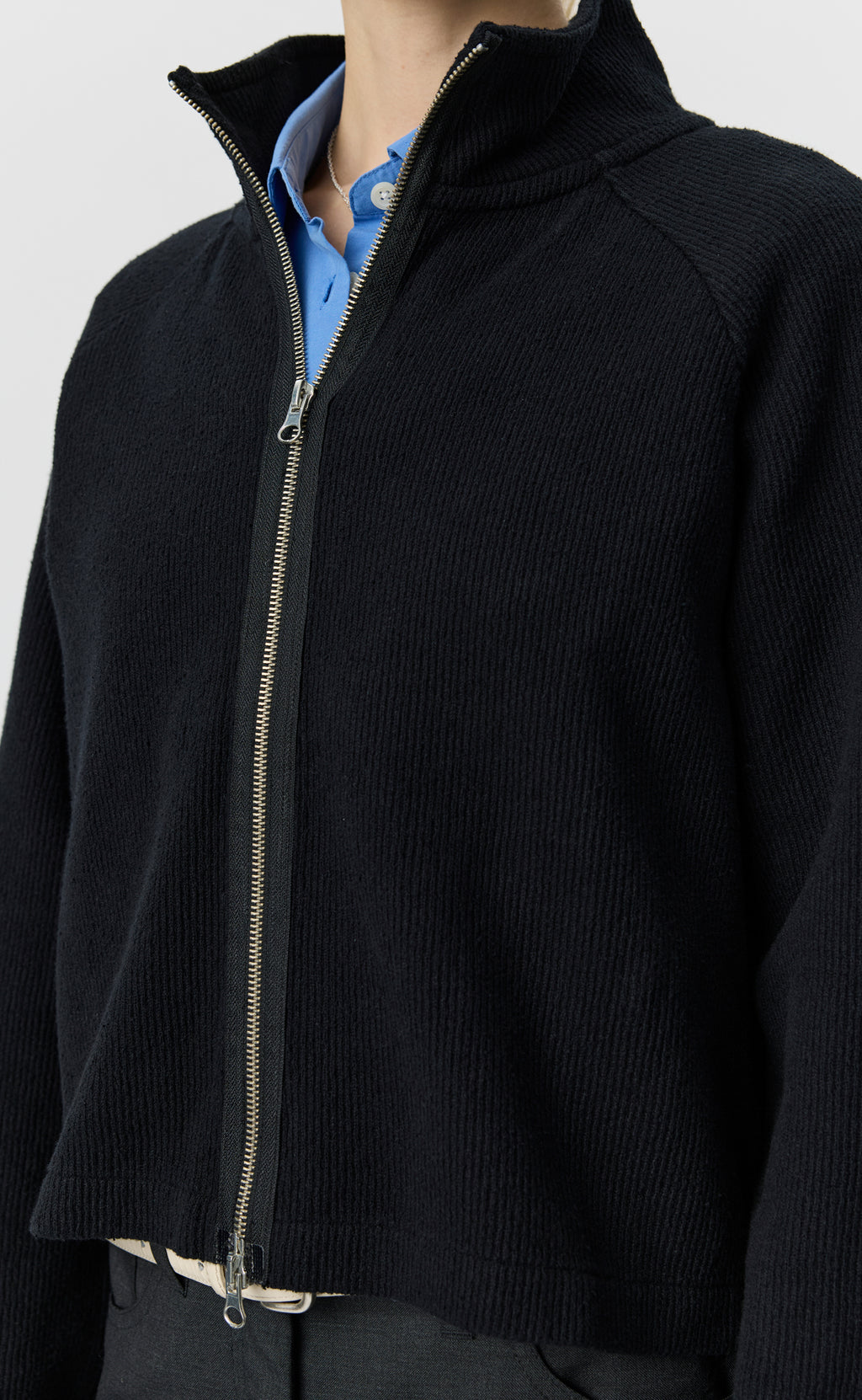 MFPEN - Cropped Leisure zip up Black