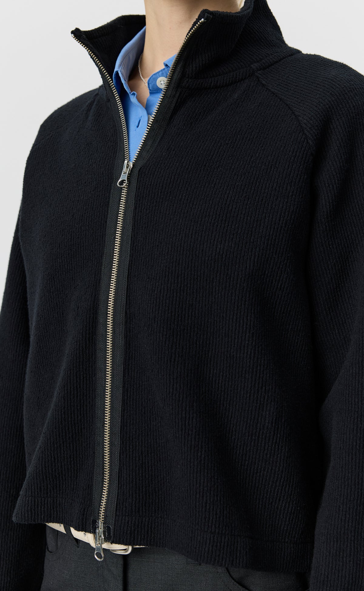 MFPEN - Cropped Leisure zip up Black