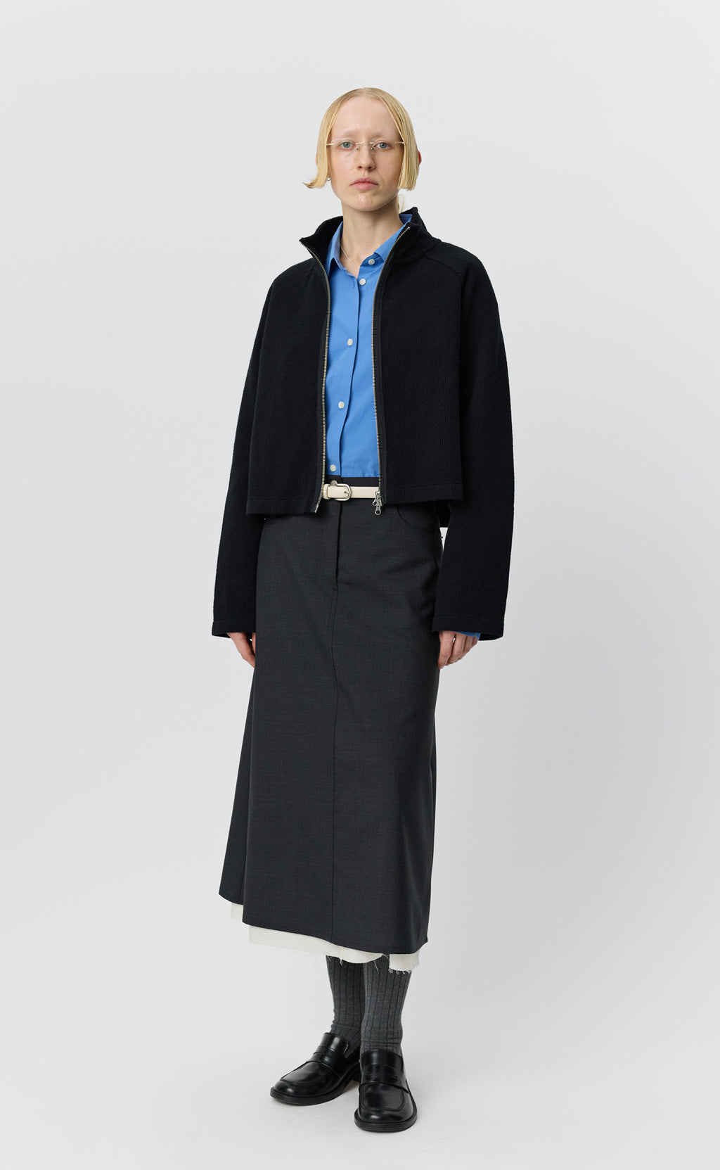 MFPEN - Cropped Leisure zip up Black
