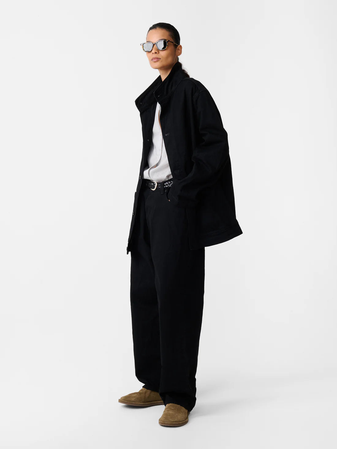 STUDIO NICHOLSON - District crinkle denim jacket STUDIO NICHOLSON