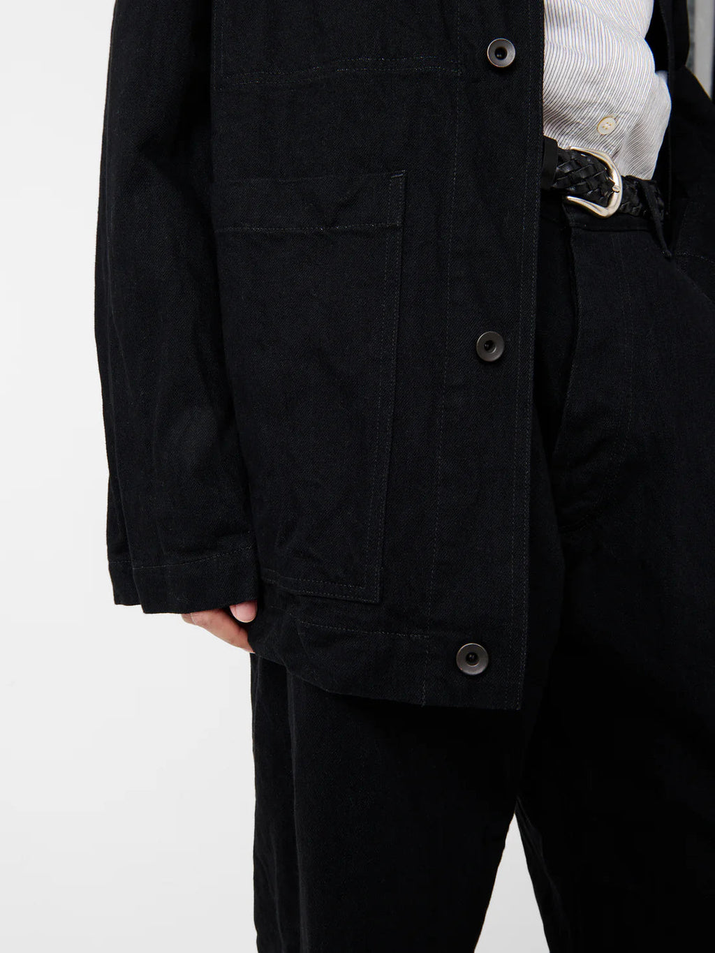 STUDIO NICHOLSON - District crinkle denim jacket STUDIO NICHOLSON