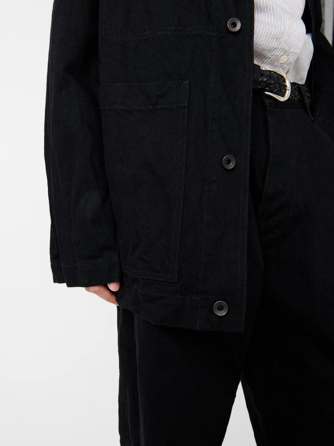 STUDIO NICHOLSON - District crinkle denim jacket STUDIO NICHOLSON
