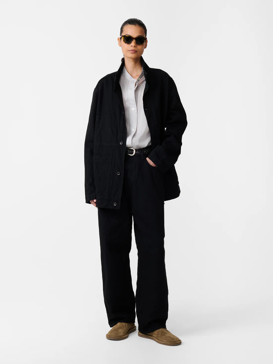 STUDIO NICHOLSON - District crinkle denim jacket STUDIO NICHOLSON