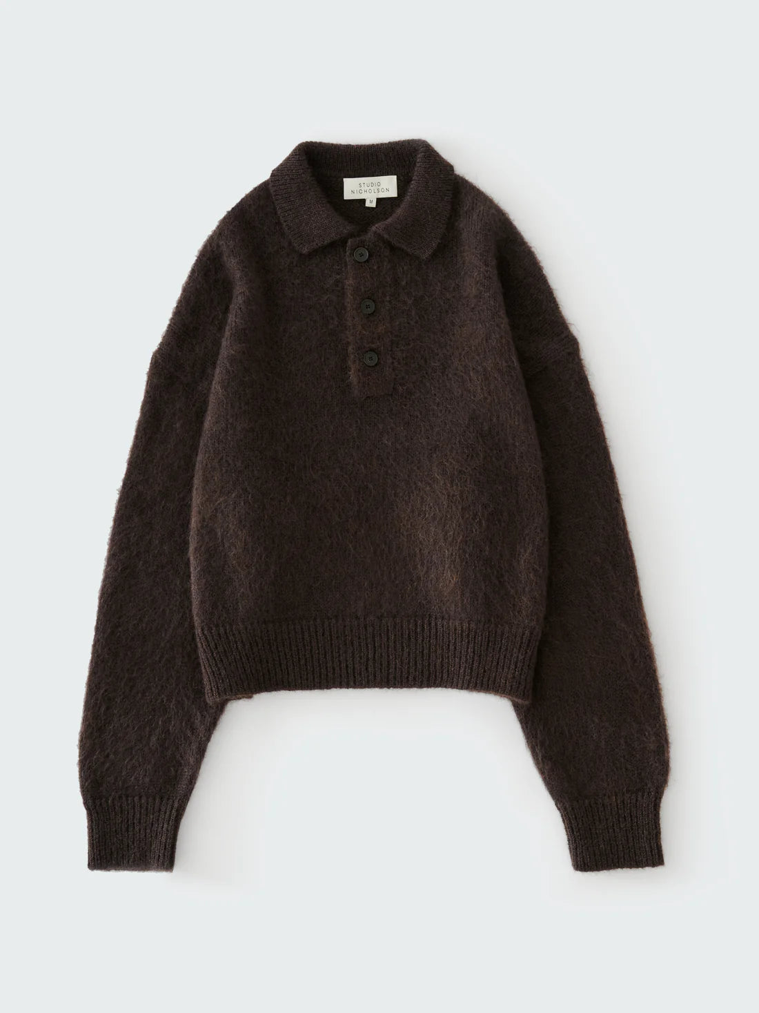 STUDIO NICHOLSON - Cropped polo shirt dune STUDIO NICHOLSON