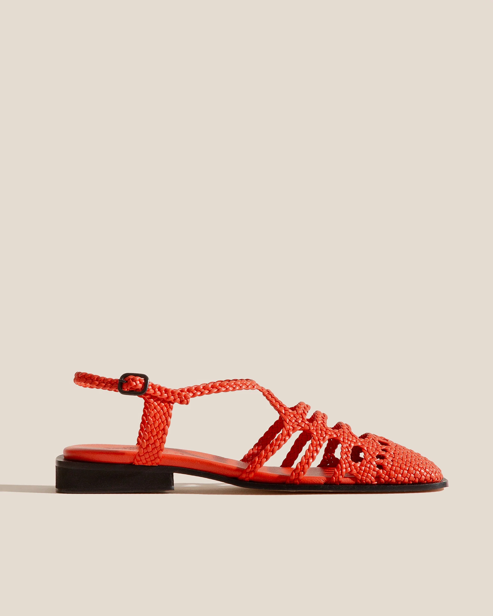 HEREU - Barana squared toe woven sandal clementine