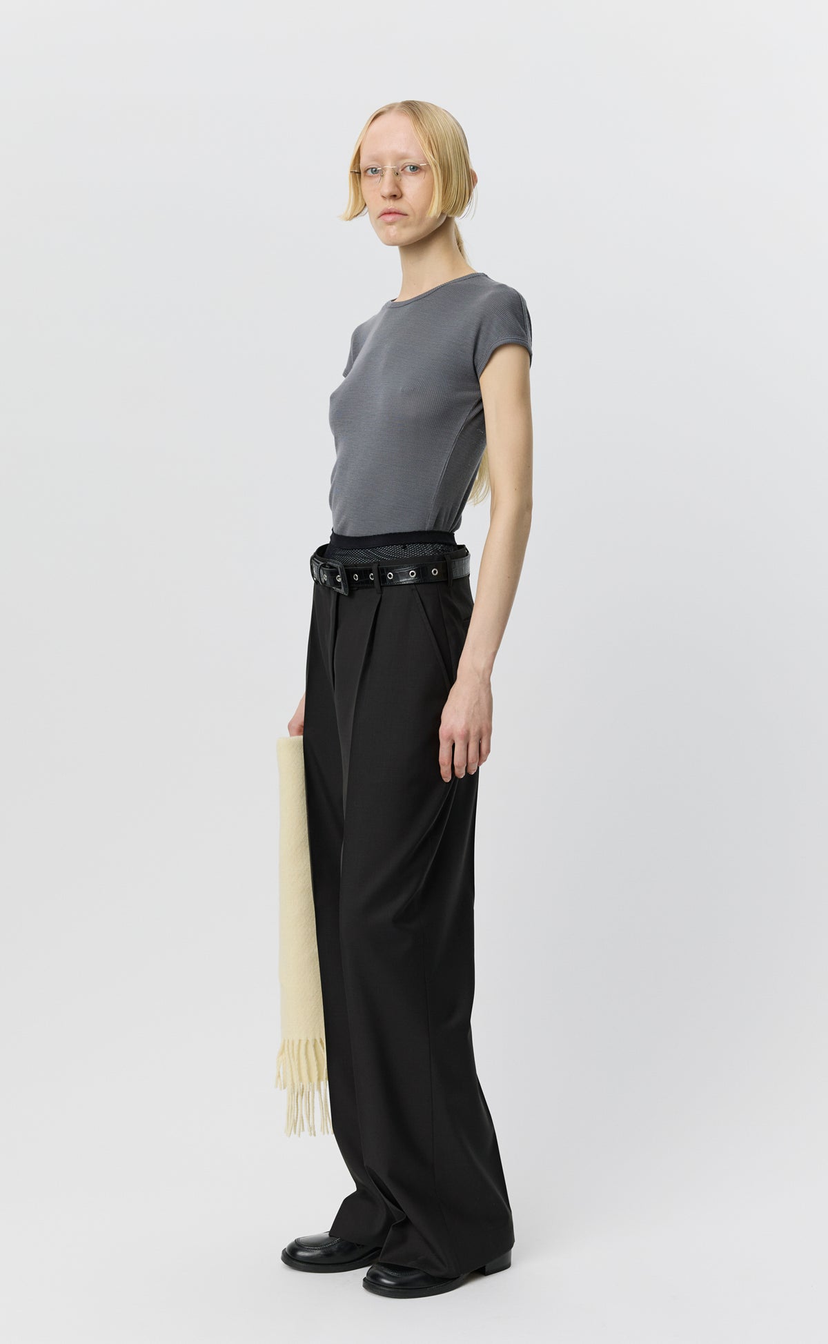 MFPEN - Drop shoulder tank Lead Grey rib