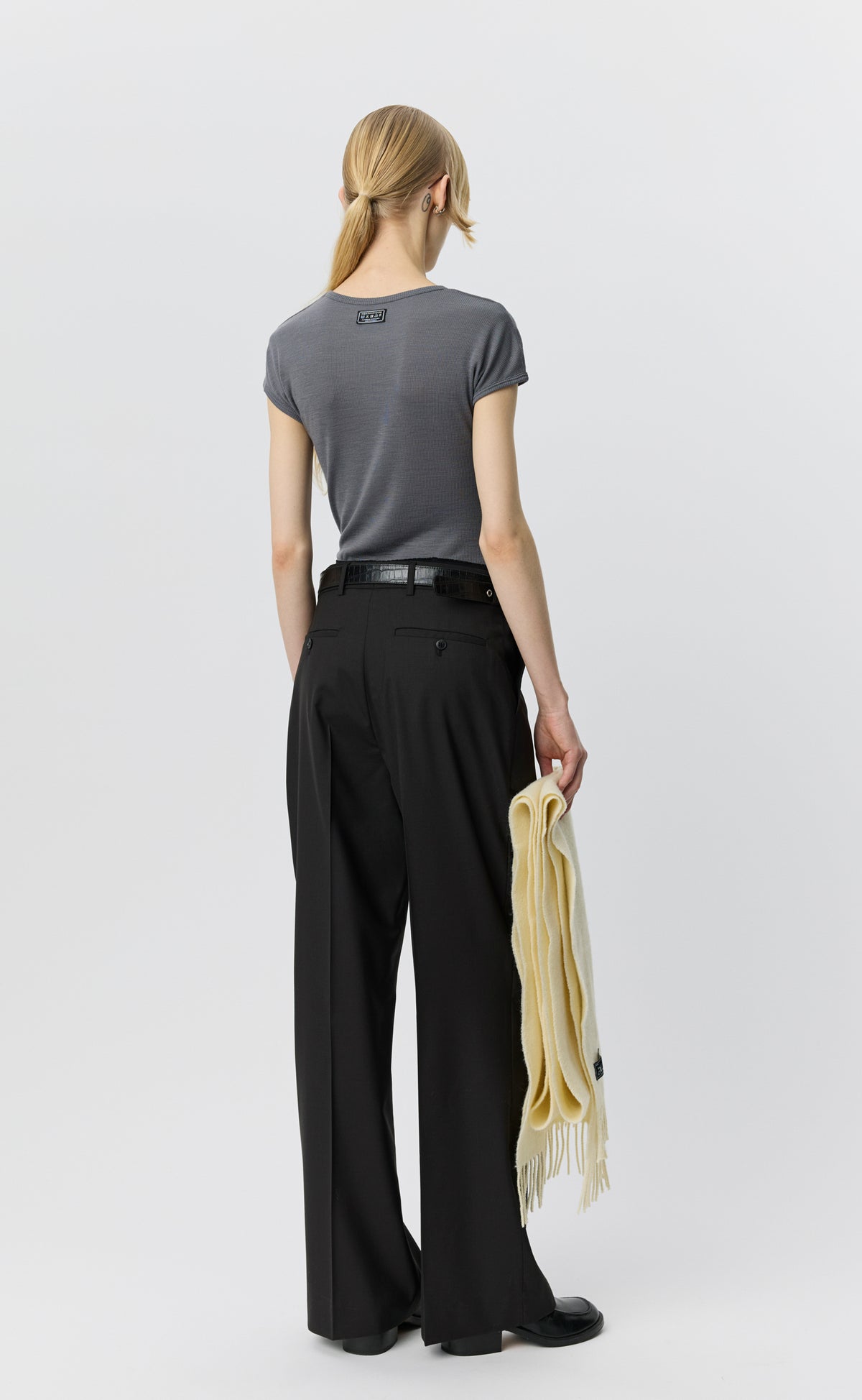 MFPEN - Drop shoulder tank Lead Grey rib