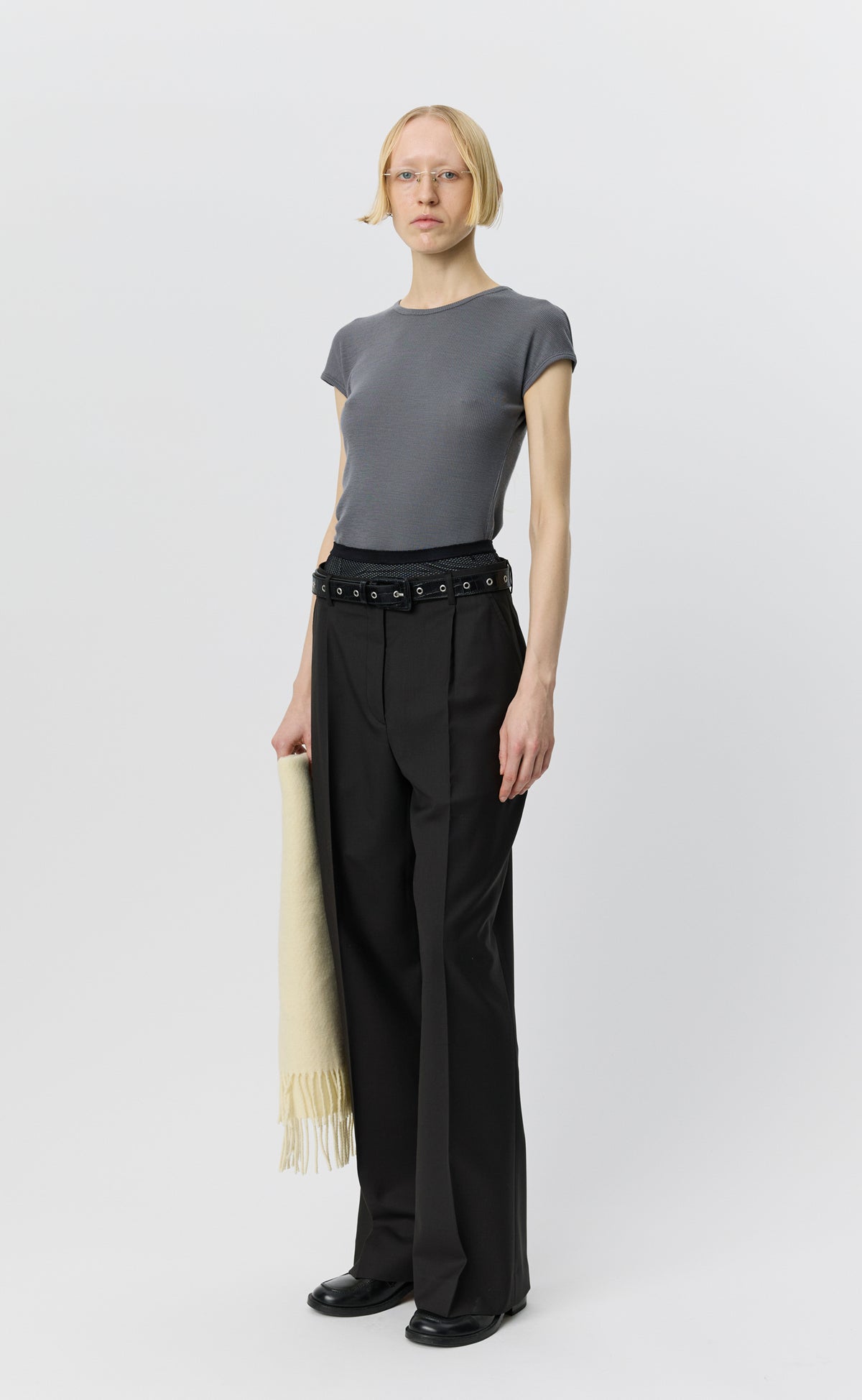 MFPEN - Drop shoulder tank Lead Grey rib