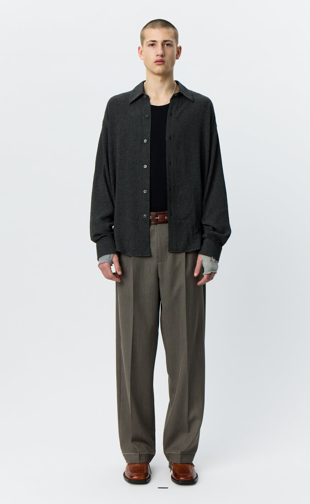 MFPEN - Exact shirt Dark grey check