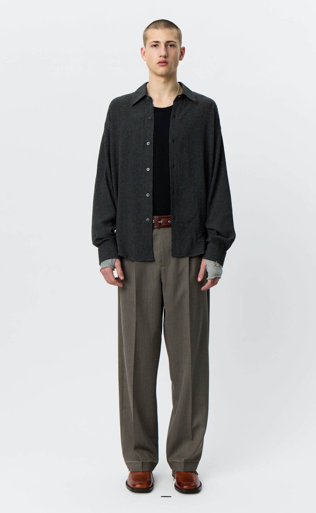MFPEN - Exact shirt Dark grey check