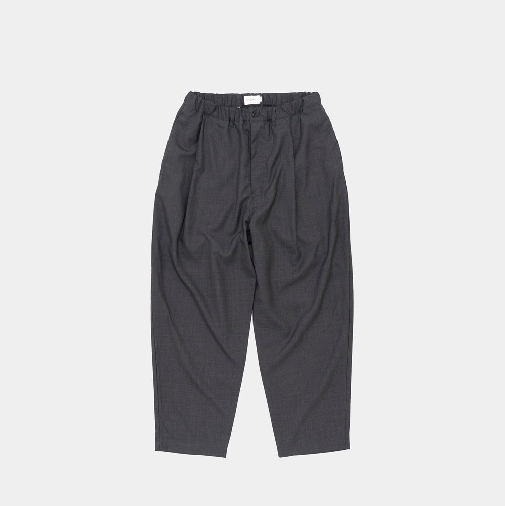 STILL BY HAND - Summer wool wide pant charcoal Pto9261os