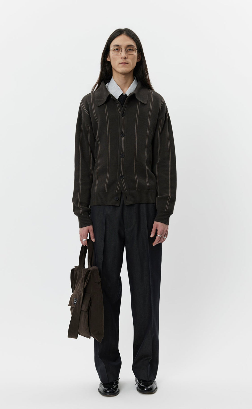 MFPEN - Formal cardigan biscuit stripe MFPEN