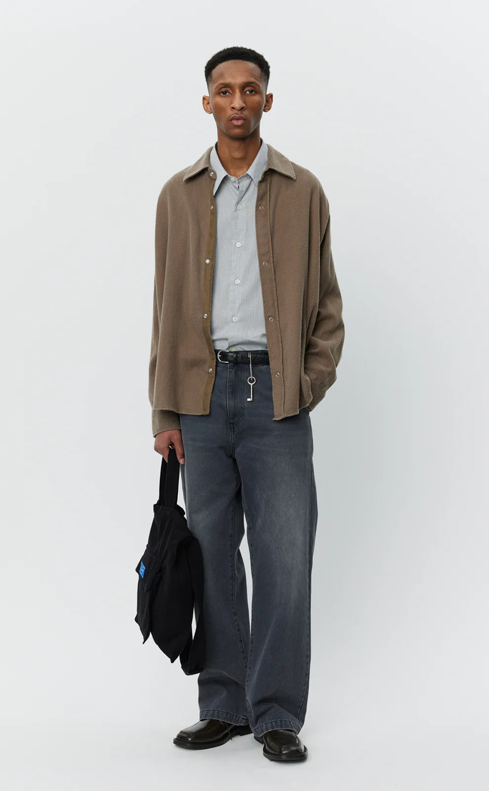 MFPEN - Gambler shirt - dark taupe fuzz
