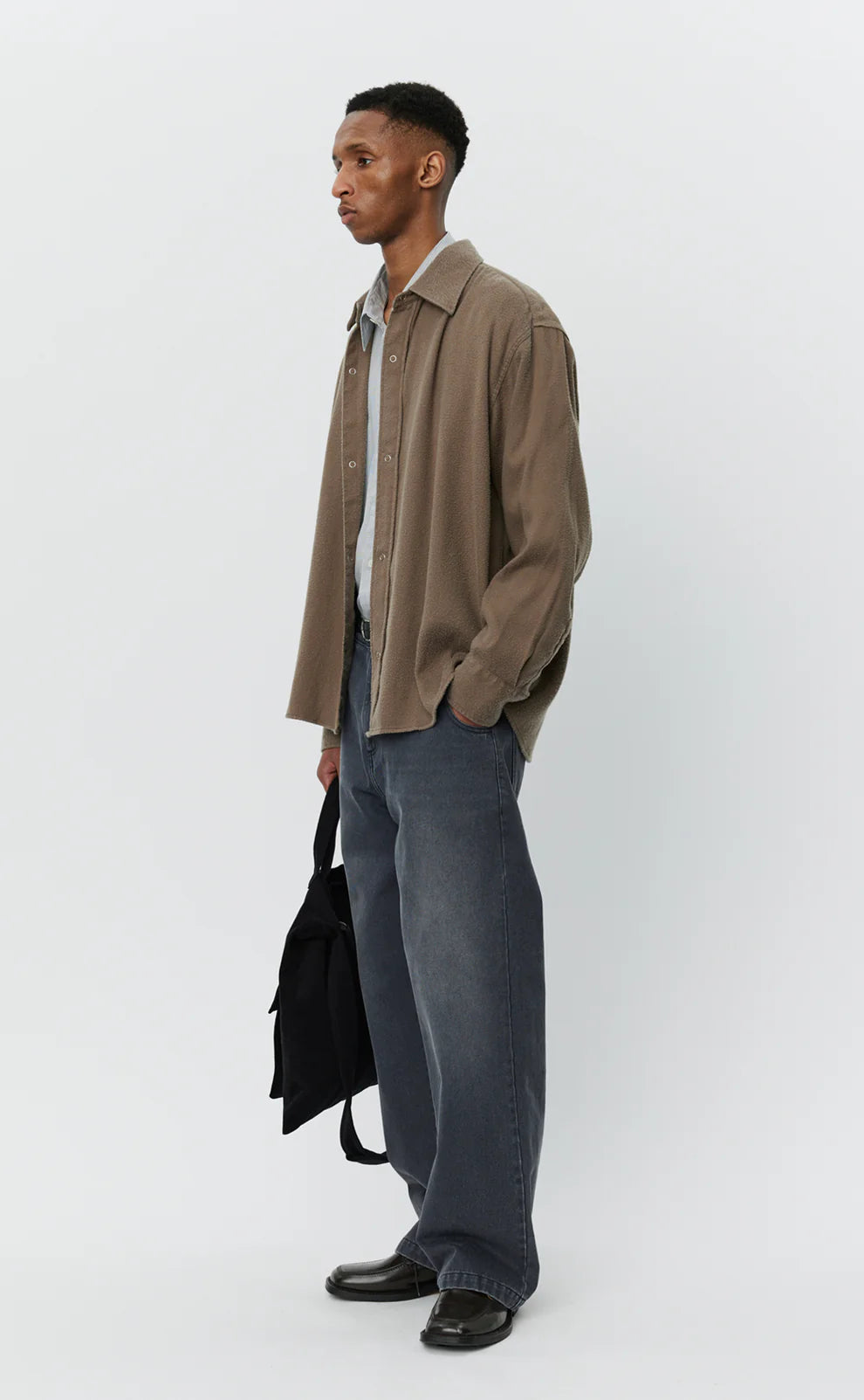 MFPEN - Gambler shirt - dark taupe fuzz