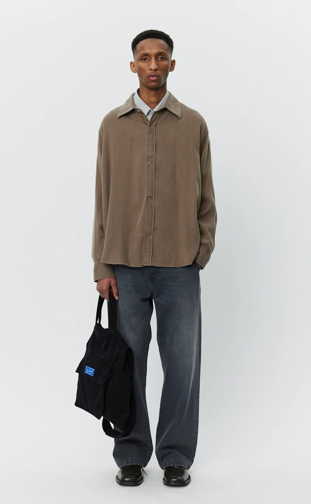 MFPEN - Gambler shirt - dark taupe fuzz