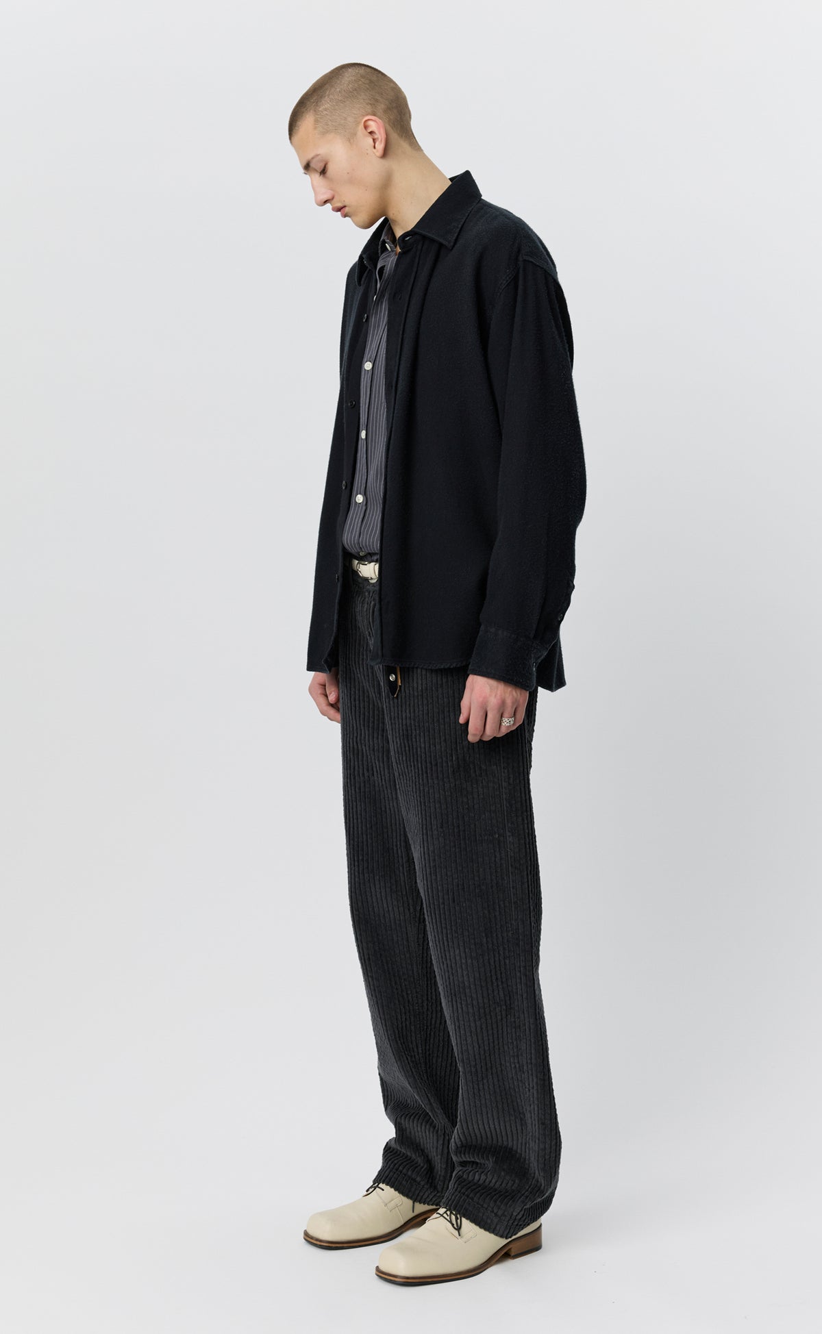 MFPEN - Gambler shirt Black fuzz tencel