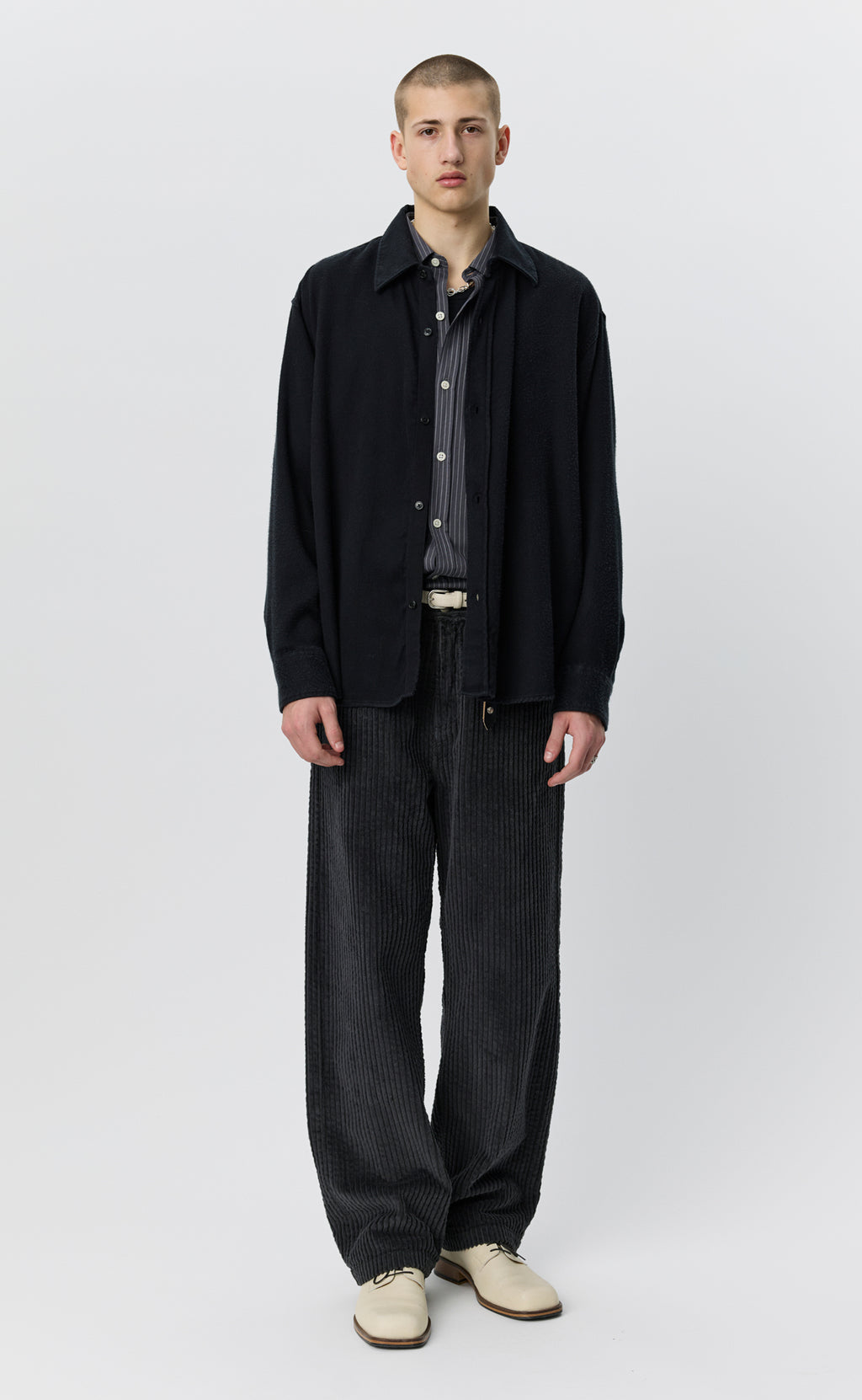 MFPEN - Gambler shirt Black fuzz tencel