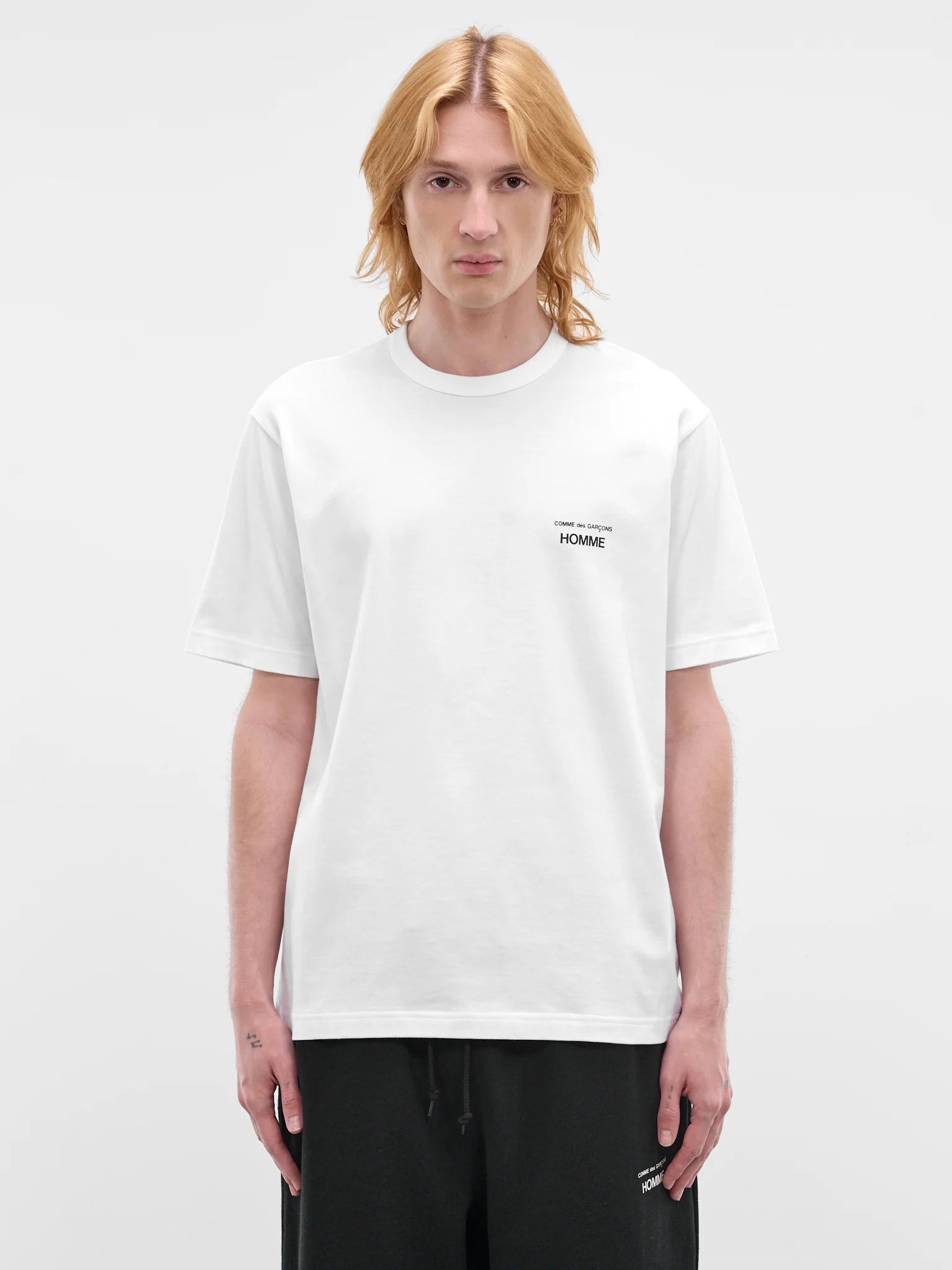 CDG HOMME - Boxy T-shirt short sleeve logo white
