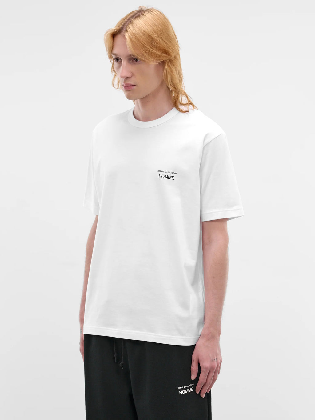 CDG HOMME - Boxy T-shirt short sleeve logo white