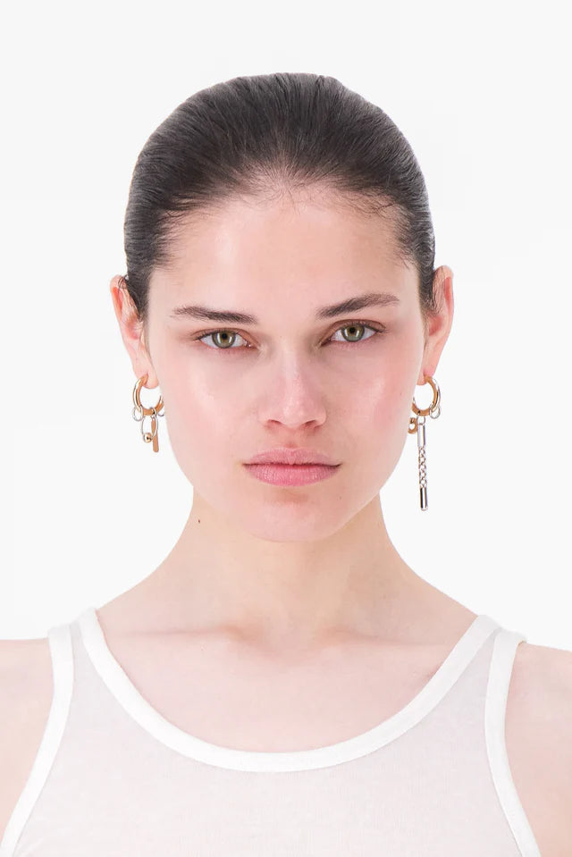 JUSTINE CLENQUET - iris earrings gold et palladium