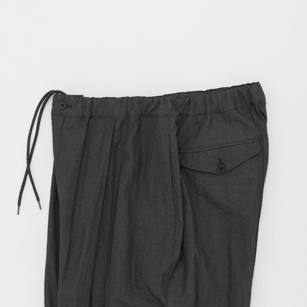 STILL BY HAND - Pin tuck easy pant charcoal Pto7261os