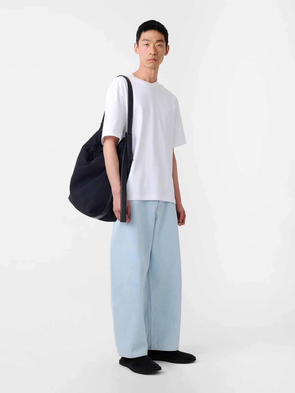 STUDIO NICHOLSON - T-shirt lay mercerized optic white