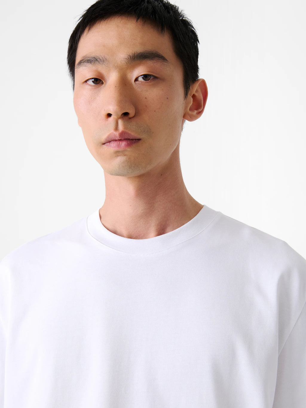 STUDIO NICHOLSON - T-shirt lay mercerized optic white