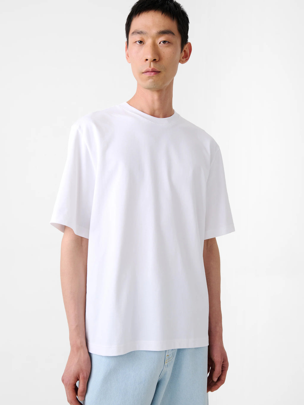STUDIO NICHOLSON - T-shirt lay mercerized optic white