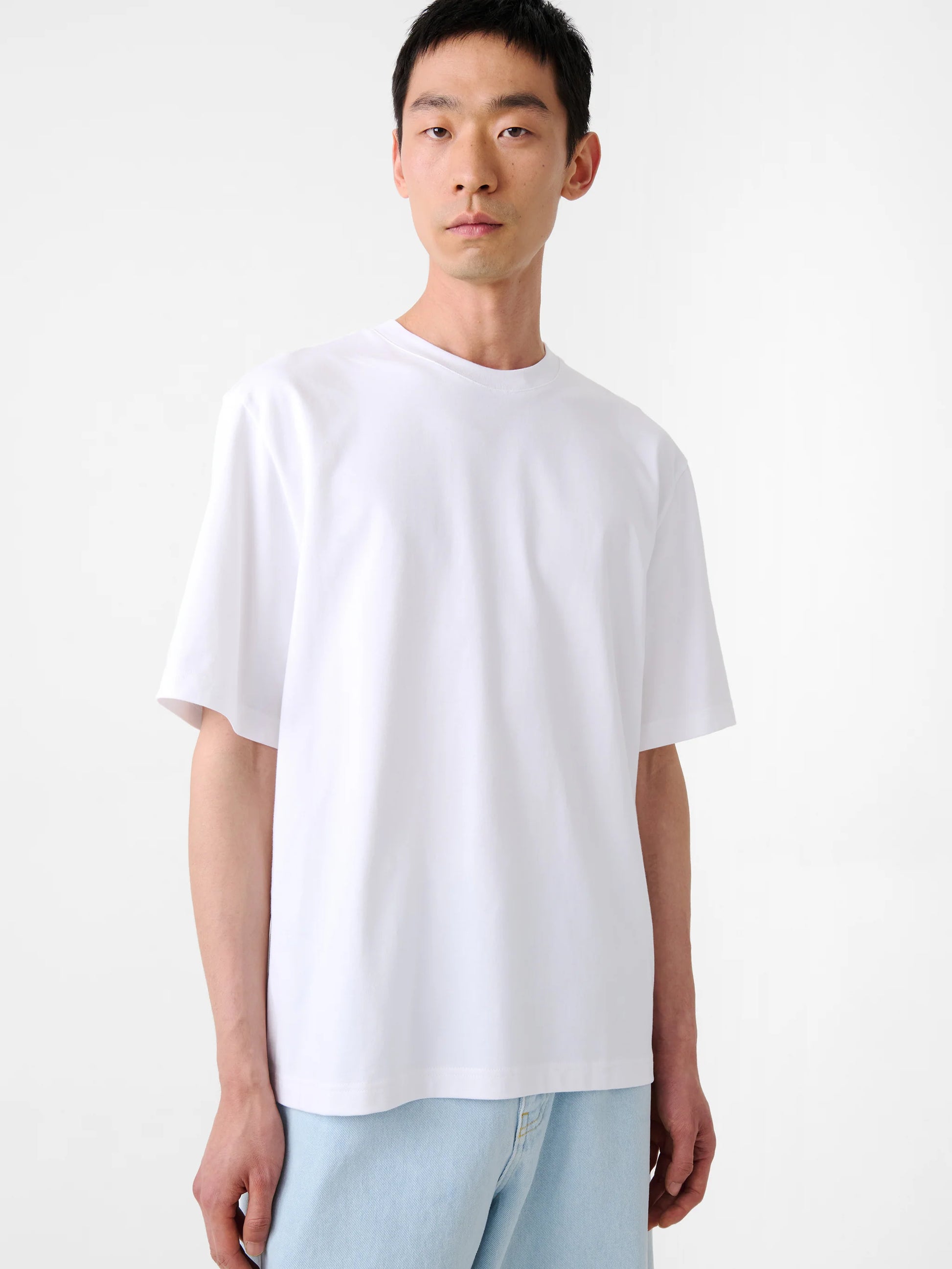 STUDIO NICHOLSON - T-shirt lay mercerized optic white